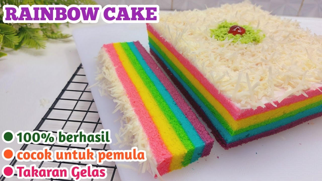 Rainbow Cake Takaran Gelas